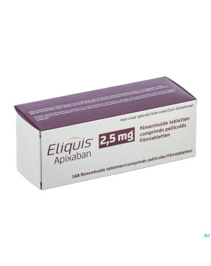 Eliquis 2,5 mg comp pell 168 x 2,5 mg