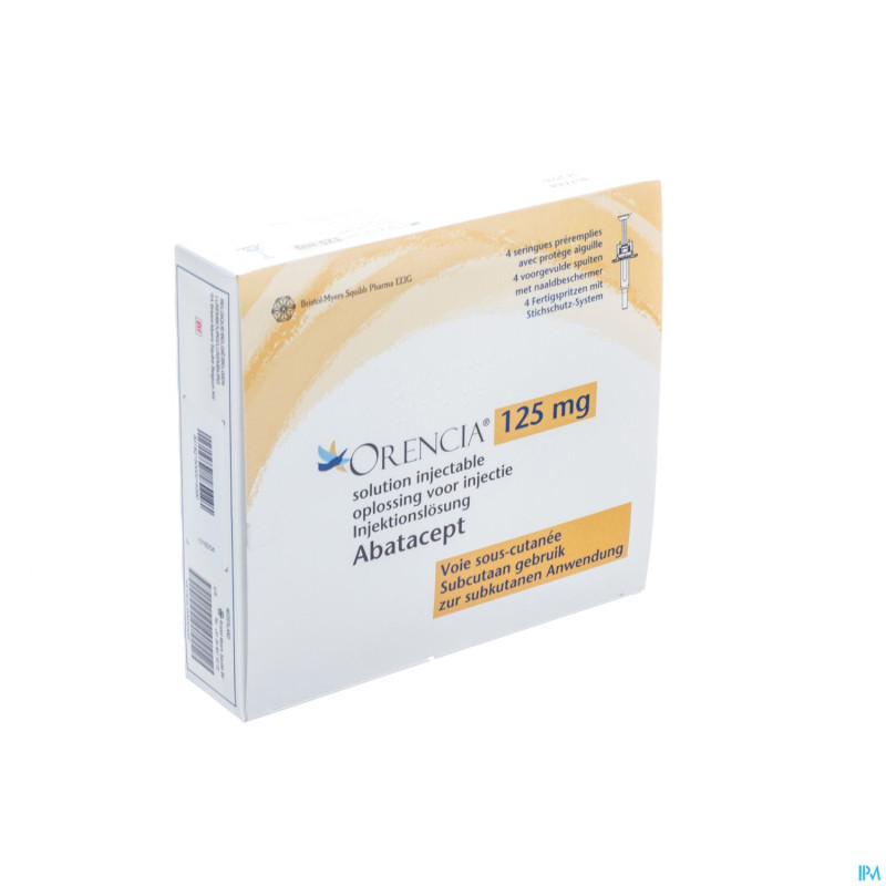 Orencia 4 ser prerempl 1 ml sol inj 125 mg