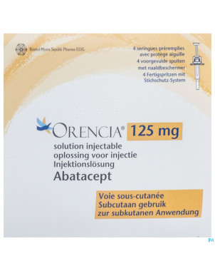 Orencia 4 ser prerempl 1 ml sol inj 125 mg
