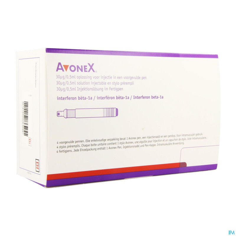 Avonex 30mcg/0,5ml sol inj stylo prerempl 4