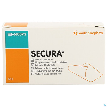 Secura no-sting barrier wipes 1ml 50 66800712