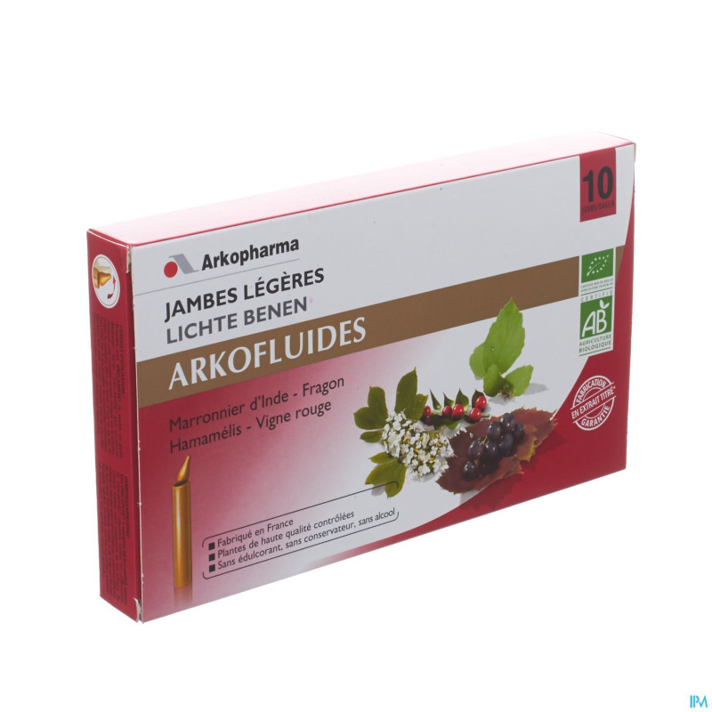 Arkofluide jambes legeres bio unicadose 10