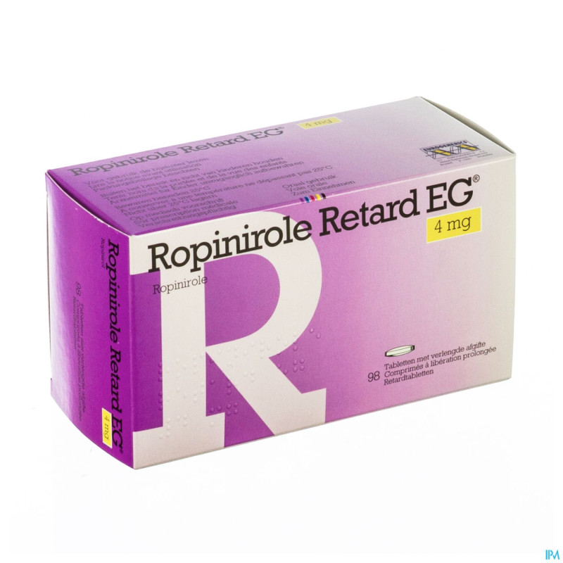 Ropinirole retard eg 4 mg comp liber prolongee 98