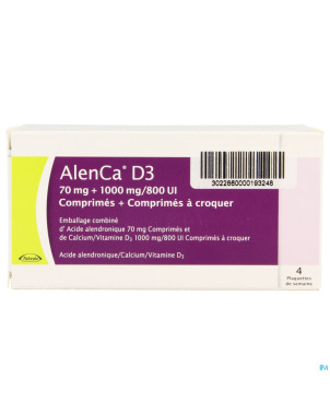 Alenca d3  4x(1tabl70mg+6x1000mg/800ie)cfr 3483088