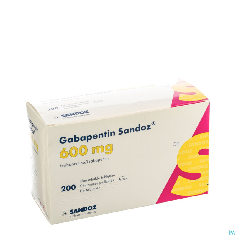 Gabapentin 600 mg sandoz comp 200 x 600 mg