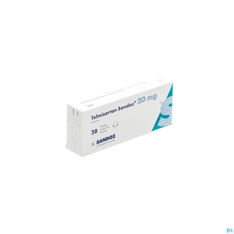 Telmisartan 20 mg sandoz tabl 28
