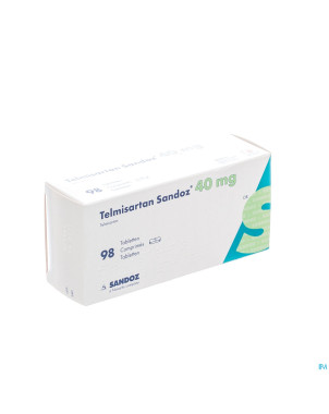 Telmisartan 40 mg sandoz tabl 98