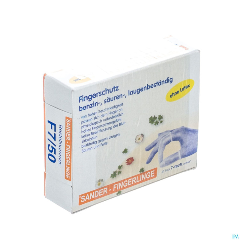 Doigtier sander f7 bleu 50    covarmed