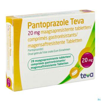 Pantoprazole teva 20mg comp gastro resist 28x20mg