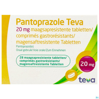 Pantoprazole teva 20mg comp gastro resist 28x20mg