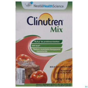 Clinutren mix boeuf hongroise nf    sach 6x75g