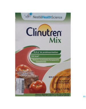 Clinutren mix boeuf hongroise nf    sach 6x75g