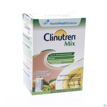 Clinutren mix jambon-petit pois nf    sach 6x75g