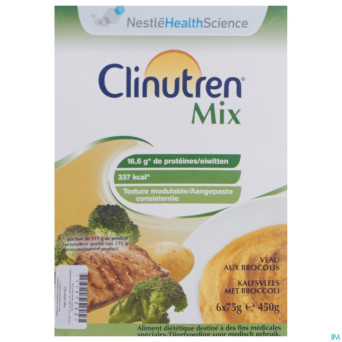 Clinutren mix veau-broccoli nf    sach 6x75g