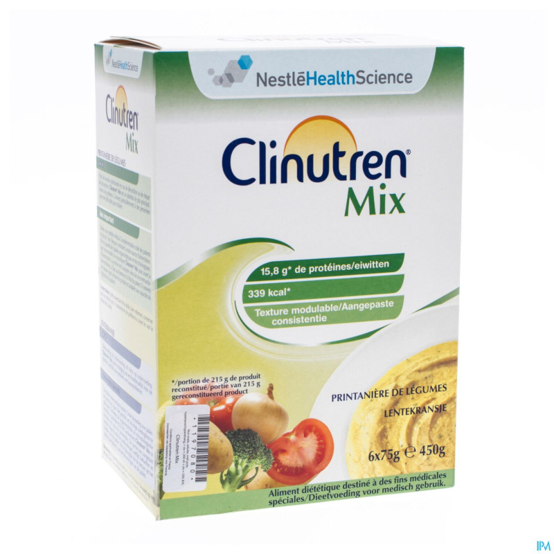 Clinutren mix printanire legumes nf    sach 6x75g