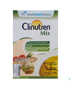 Clinutren mix dinde-legumes nf    sach 6x75g