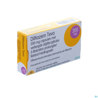 Diltiazem teva 200mg caps  28x200mg