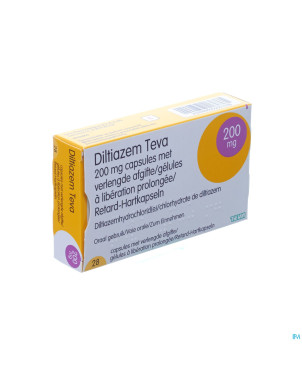 Diltiazem teva 200mg caps  28x200mg