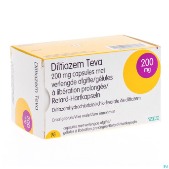Diltiazem teva 200mg caps  98x200mg