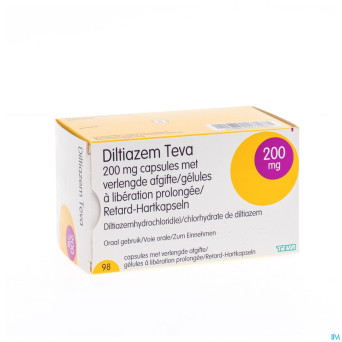 Diltiazem teva 200mg caps  98x200mg