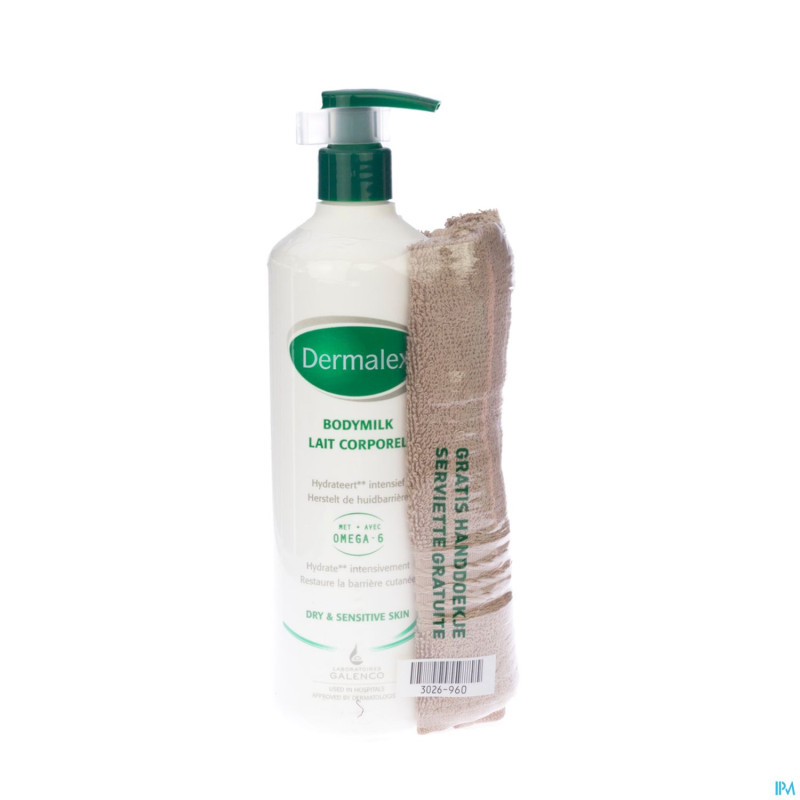 Dermalex bodymilk 500ml + essuie main