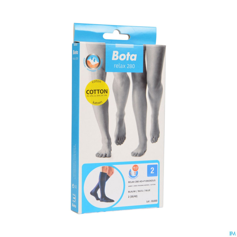 Bota relax 280 coton bas jarret blue n2