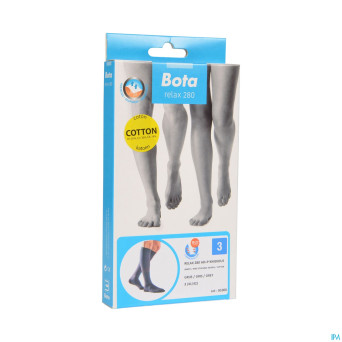 Bota relax 280 coton bas jarret gris n3