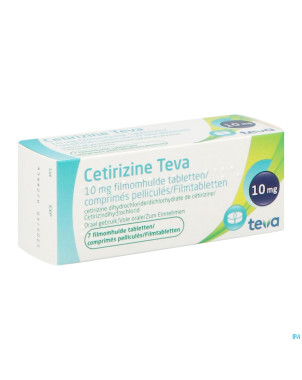 Cetirizine teva 10 mg comp pell   7