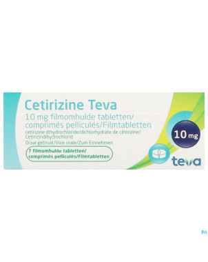 Cetirizine teva 10 mg comp pell   7