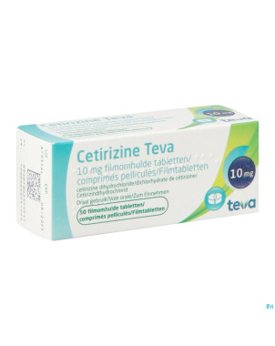 Cetirizine teva 10 mg comp pell  50