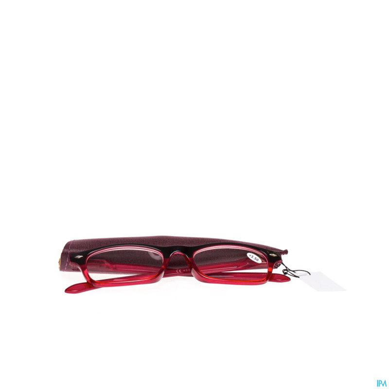 Pharmaglasses lunettes lecture diop.+3.50 red