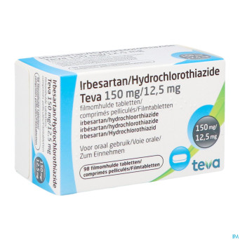 Irbesartan hct teva 150 mg/12,5 mg comp pell 98