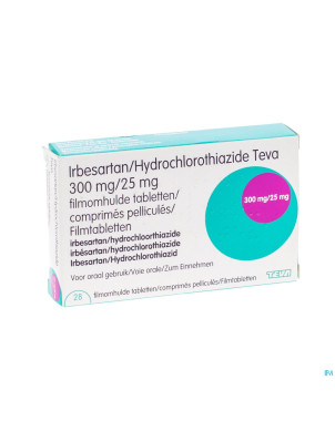 Irbesartan hct teva 300 mg/25,0 mg comp pell 28
