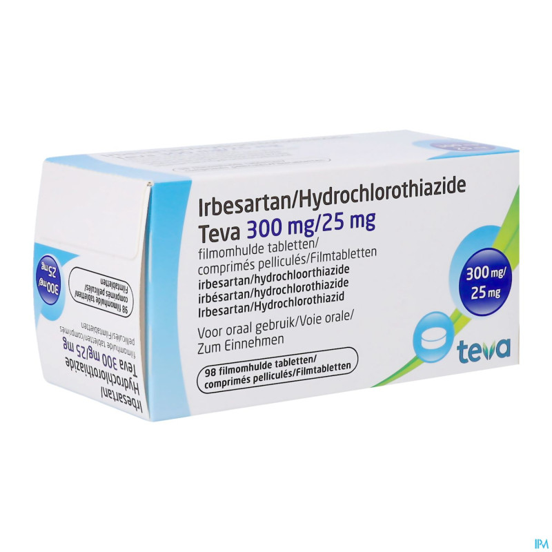 Irbesartan hct teva 300 mg/25,0 mg comp pell 98