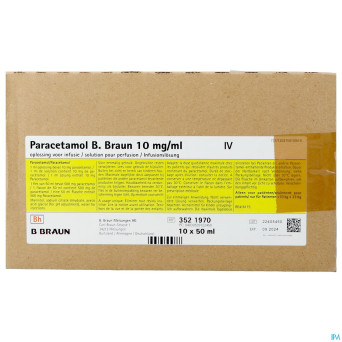 Paracetamol braun 10mg/ml sol inf fl inj 10  50ml