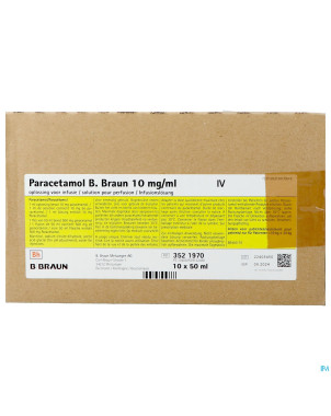 Paracetamol braun 10mg/ml sol inf fl inj 10  50ml