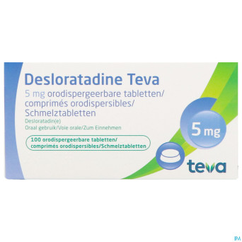 Desloratadine teva  5 mg comp orodisp 100 x  5 mg