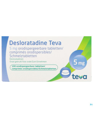 Desloratadine teva  5 mg comp orodisp 100 x  5 mg