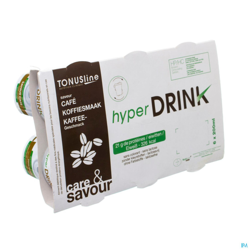 Hyperdrink cafe s/lactose    pot 6x200ml