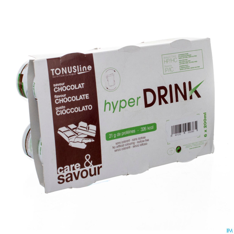 Hyperdrink chocolat s/lactose    pot 6x200ml