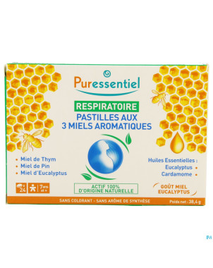 Puressentiel respiratoire pastilles 3 miels    24