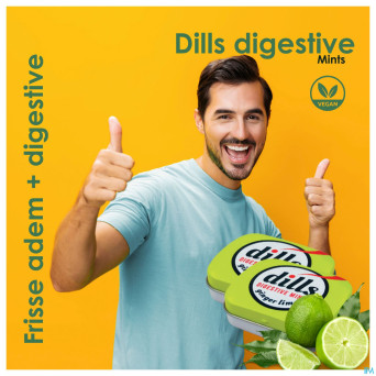 Dills ginger & lime mints s/sucre 15g