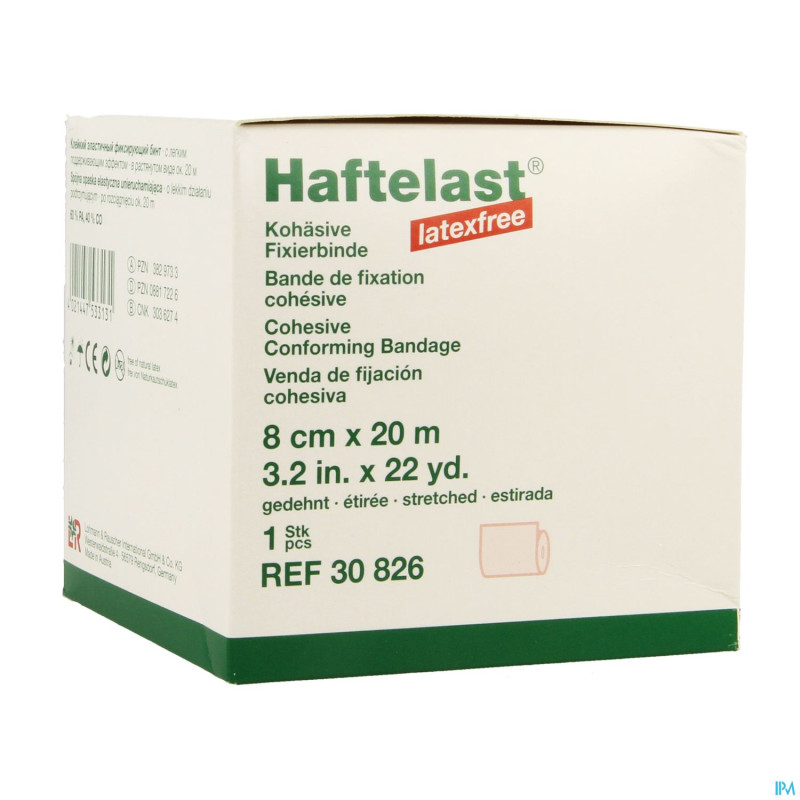 Haftelast bande coh. latex free    8cmx20m 30826