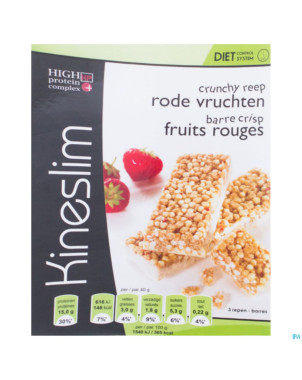 Kineslim barre crisp fruits rouge    3x40g