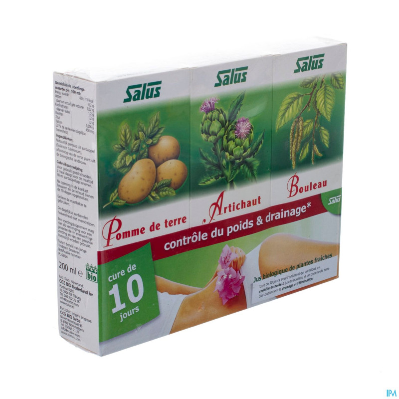 Salus pacquet minceur jus boul./artich/pdt 3x200ml