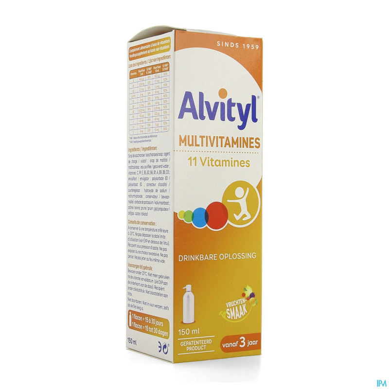 Alvityl multivitamines sol buv. fl 150ml