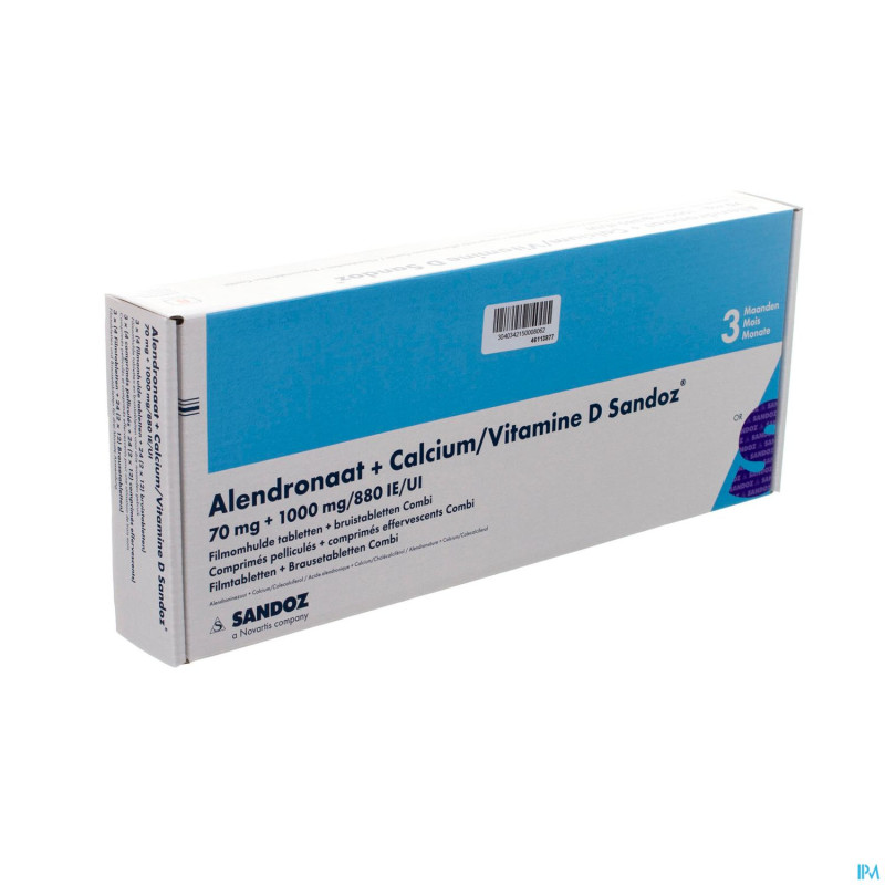 Alendronate calci/vit d sandoz 3x(4enr+72comp eff)