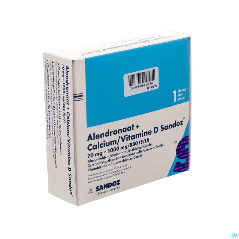 Alendronate calci/vit d sandoz 1x(4enr+24comp eff)