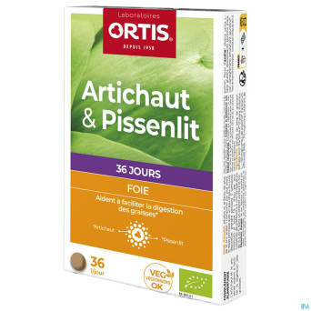 Ortis artichaut-pissenlit bio    comp 2x18