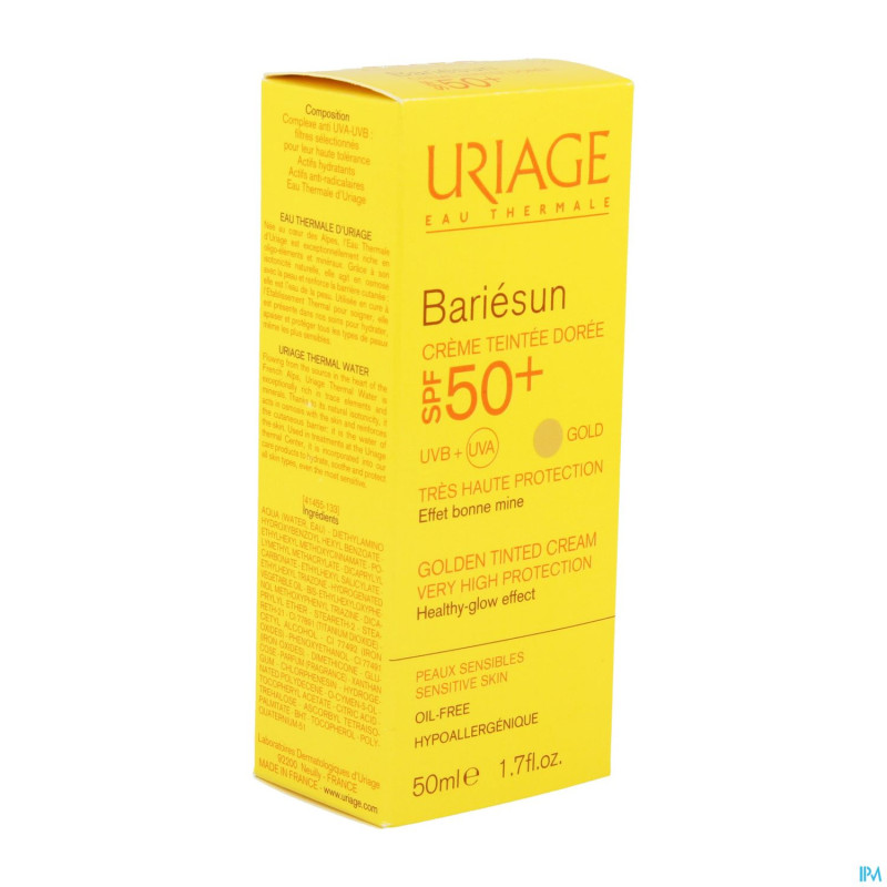 Uriage bariesun cr teintee doree ip50+ p sens 50ml